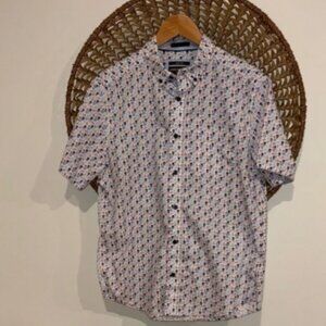 Johnston & Murphy pirate themed short sleeve button down size medium